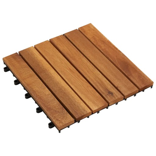 Płytki tarasowe 30x30 cm drewno akacjowe pionowy wzór