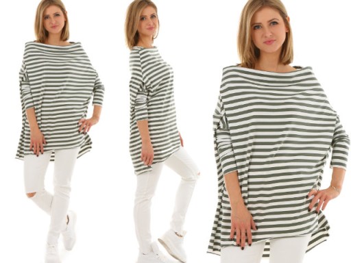 F524 PASKI Bluzka TUNIKA narzutka oversize