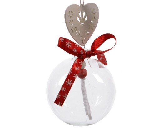 SZKLANA BOMBKA OZDOBA NA CHOINKE HANDMADE 8cm wz4