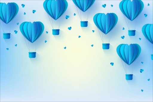 Fototapeta flizelinowa niebieskie balony serca
