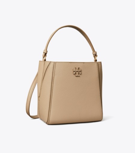 TORY BURCH/ TORY BURCH MCGRAW SMALL BUCKET BAG CLAY ASH