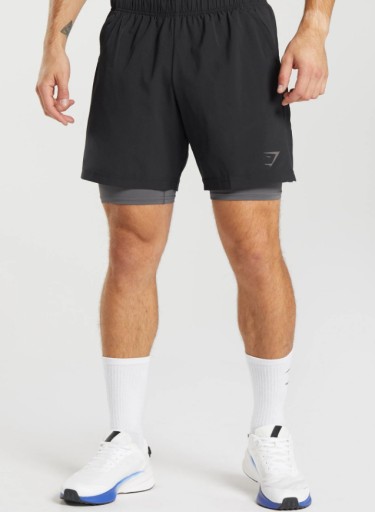 GYMSHARK SPODENKI DO BIEGANIA CZARNE MĘSKIE S P3F