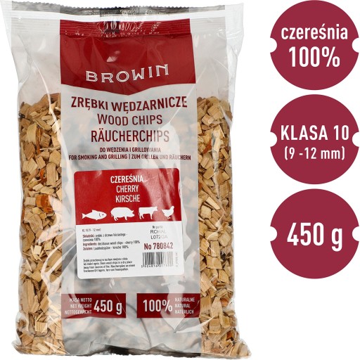 ZRĘBKI WĘDZARNICZE CZEREŚNIA 450G KL.10 GRUBE