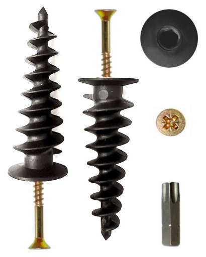 KOŁKI SPIRALNE ŚLIMAK STYROPIANU 80MM 20 SZT NYLON