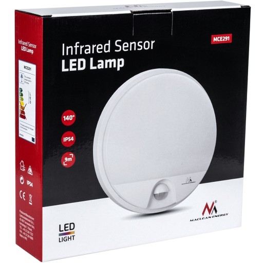 Lampa LED z sensorem ruchu zmierzchu na ścianę elewację dom ścienna 15W