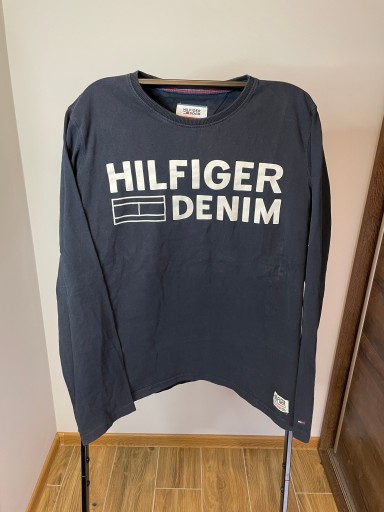 Bluzka z długim rękawem Tommy Hilfiger granatowa M