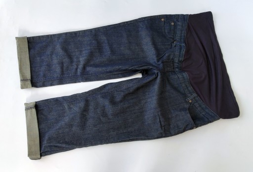 BONPRIX _ jeansowe spodnie ciążowe rybaczki _ 46/XXXL