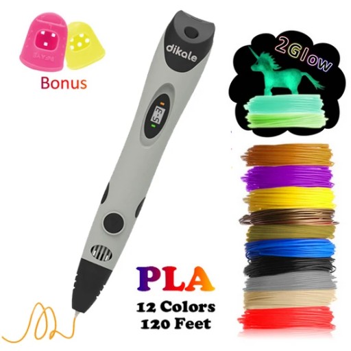 dikale Model 3D Pen 3D Printer Drawing Magic Printing Pens with 3M 12Color