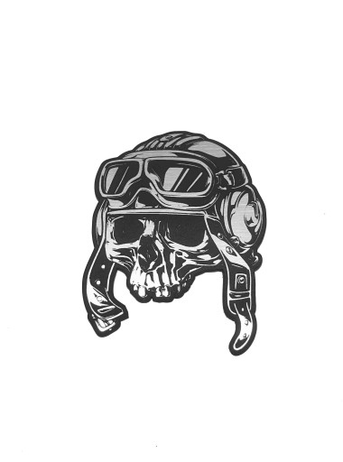 Naklejka Emblemat CZACHA SKULL srebrna 60x80mm