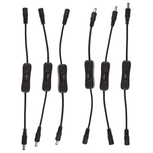 6 szt. 5,5 x 2,1 mm DC 12 V Złącze wtykowe Kabel przełącznika do taśmy LED