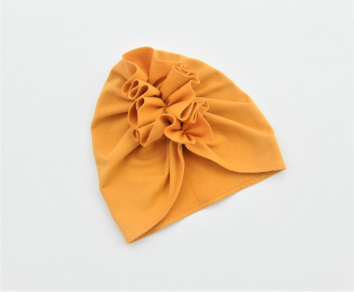 Turban, czapka musztardowa HAND MADE