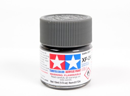 MODELARSKA FARBA AKRYLOWA SZARA MATOWA TAMIYA 10ml XF-24 DARK GREY (MATT)