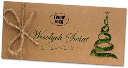 Ekologiczne kartki świąteczne z logo dużo wzorów