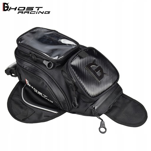 GHOST RACING MAGNETYCZNA TORBA MOTOCYKLOWA NA BAK TANKBAG SAKWA + GRATIS