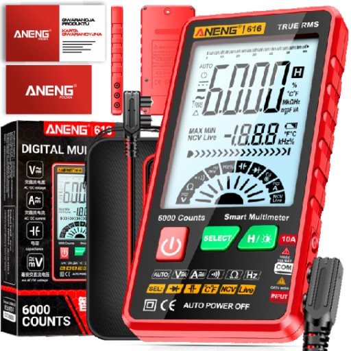 MULTIMETR AUTOMATYCZNY ANENG 616 LED + ETUI 6000Z
