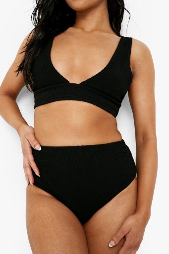 BL357 CZARNY DÓŁ BIKINI STRUKTURA BOOHOO 42