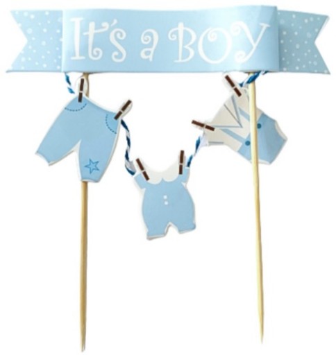 TOPPER TORT CIASTO BABY SHOWER CHŁOPCZYK ITS A BOY