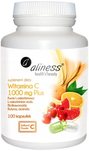 ALINESS WITAMINA C RUTYNA HESPERYDYNA 1000MG Odporność Kwas L-askorbinowy