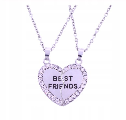 BIŻUTERIA NASZYJNIK BEST FRIENDS - Crystal Silver