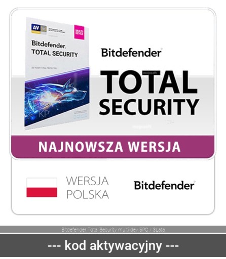 Bitdefender Total Security multi-dev 5PC / 3Lata