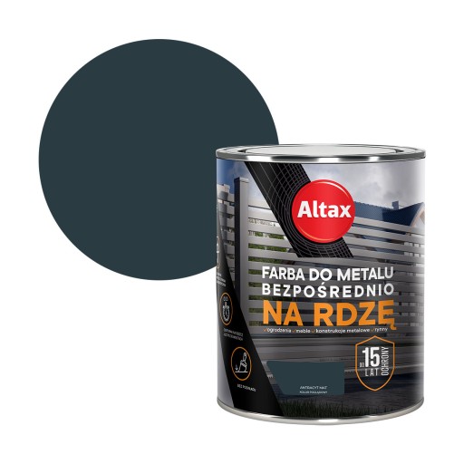 ALTAX FARBA DO METALU NA RDZĘ 0,75L ANTRACYT MAT