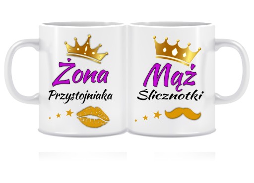 ZESTAW KUBKÓW PREZENT DLA ŻONY MĘŻA ŚLUB ROCZNICA