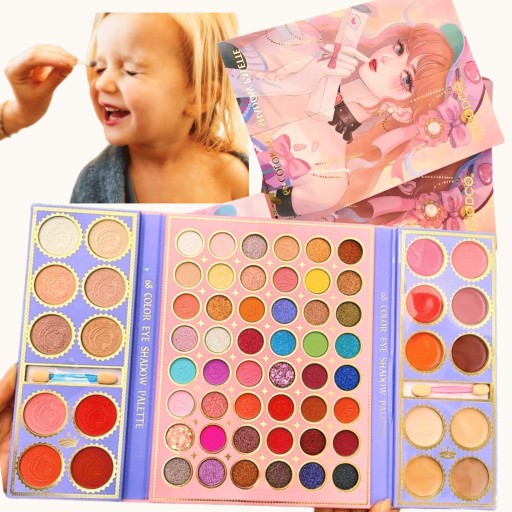 ZESTAW DO MALOWANIA MAKIJAŻU DLA DZIECI DUŻA PALETKA KOSMETYKÓW MAKEUP