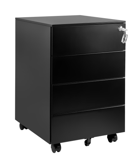 MOBILNY KONTENER 4 szuflady METAL XD-040-4 czarny