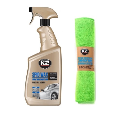K2 SPID WAX WOSK NA MOKRO 770ML + MIKROFIBRA x 4