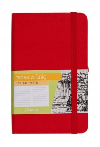 NOTES A5 Z GUMKĄ ROMANTYZM LINIA CZERWONY 1 SZT