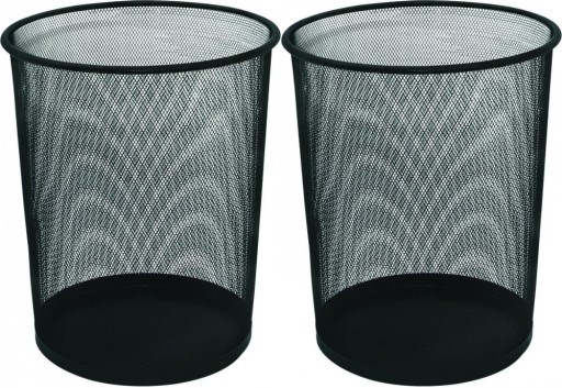 Kosz na śmieci Q-Connect metalowy 19l czarny x2