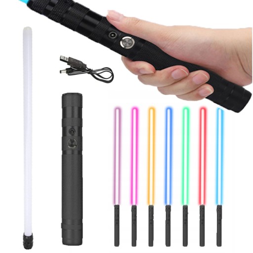 STAR WAR RGB MIECZ ŚWIETLNY DŹWIĘK ŚWIECĄCY 80CM ZABAWKA METALOWY UCHWYT