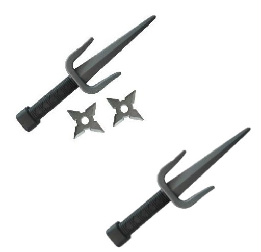 ZESTAW wojownika NINJA 2x Shiruken 2x SZTYLET
