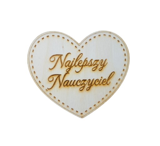 Tabliczka serce z napisem najlepszy nauczyciel 4cm