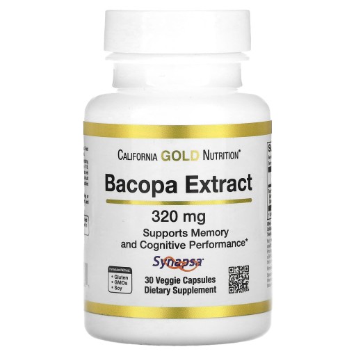 California Gold Nutrition, Ekstrakt z bakopy, 320 mg, 30 kapsułek roślinnyc