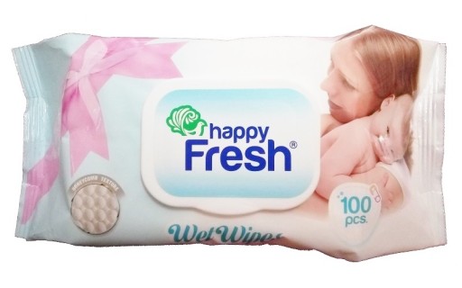 CHUSTECZKI NAWILŻANE DLA NIEMOWLĄT HAPPY FRESH 100
