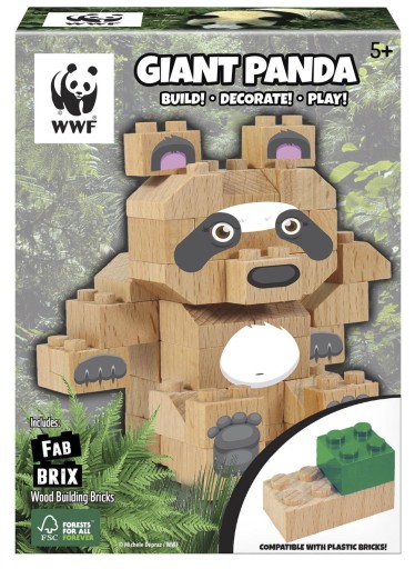 WWF Klocki drewniane Panda Puzzle 3D FabBrix