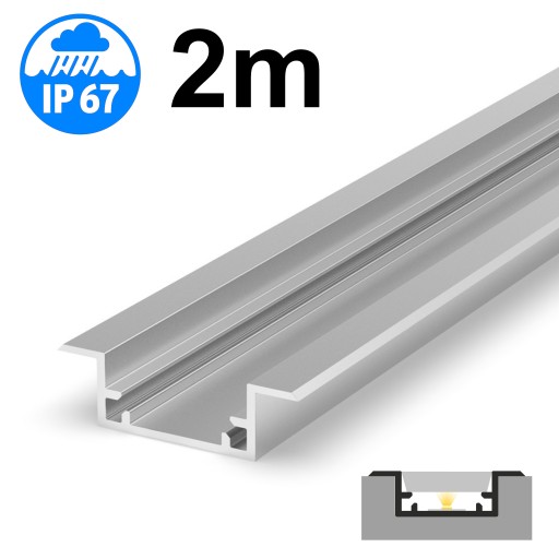PROFIL LED WODOODPORNY IP67 P11-2 SREBRNY 2m