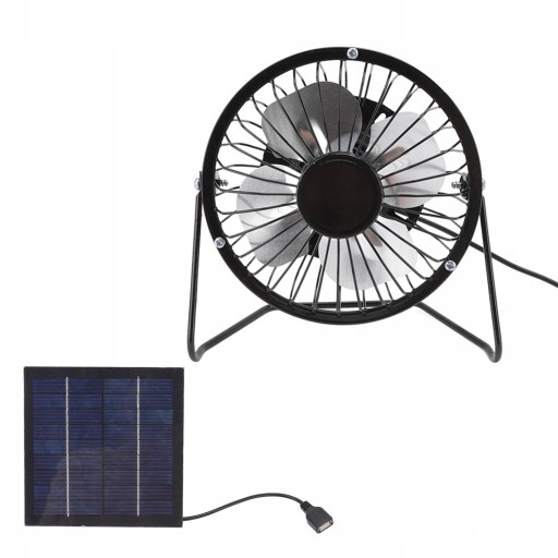 WENTYLATOR 5V + PANEL SOLARNY SŁONECZNY 2.5W USB