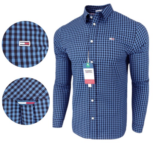 Koszula Męska Tommy Hilfiger Regular Fit w Kratkę Koszula Męska Casual r. S