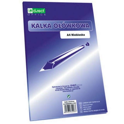 KALKA biurowa OŁÓWKOWA niebieska A4 50 arkuszy