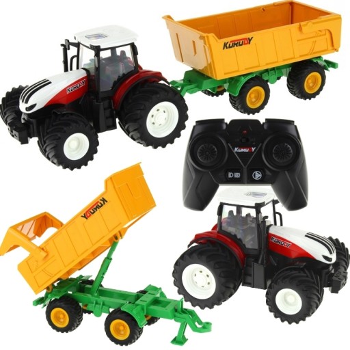 TRAKTOR FARMER ZDALNIE STEROWANY Z PRZYCZEPĄ + AKUMULATOR