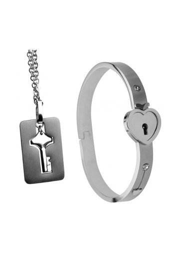 CUFFED LOCKING BRACELET&KEY NECKLACE XR-BRANDS