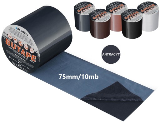 PAROTEC BUTAPE TAŚMA DEKARSKA BUTYLOWA 75mm x 10m ANTRACYT