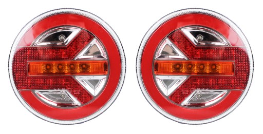 LAMPA TYLNA ZESPOLONA LED 12V 24V OKRĄGŁA KOMPLET