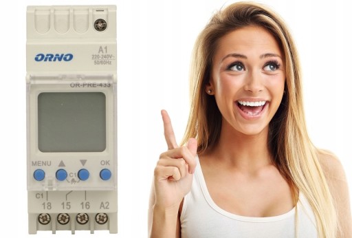 ORNO PROGRAMATOR ELEKTRONICZNY NA SZYNĘ CZASOWY