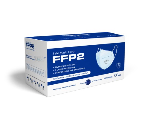 MASECZKA OCHRONNA FFP2 BIAŁA 25 szt. PÓŁMASKA