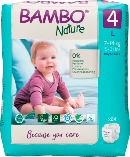 Pieluszki Bambo Nature 4 maxi 7-14 kg (24 szt.)