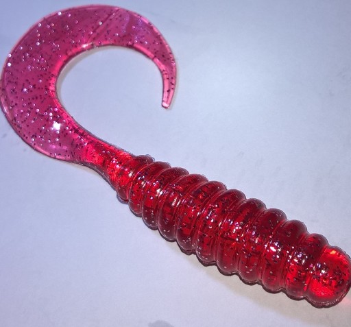 Manns Twister 7cm Czerwony ze srebrnym brokatem