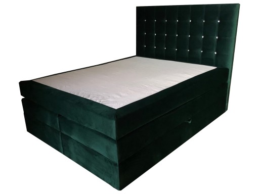 Łóżko kontynentalne 160x200 boxspring kryształki